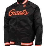 San Francisco Giants Full-Snap Black Satin Jacket