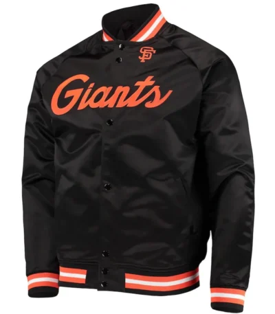 San Francisco Giants Full-Snap Black Satin Jacket