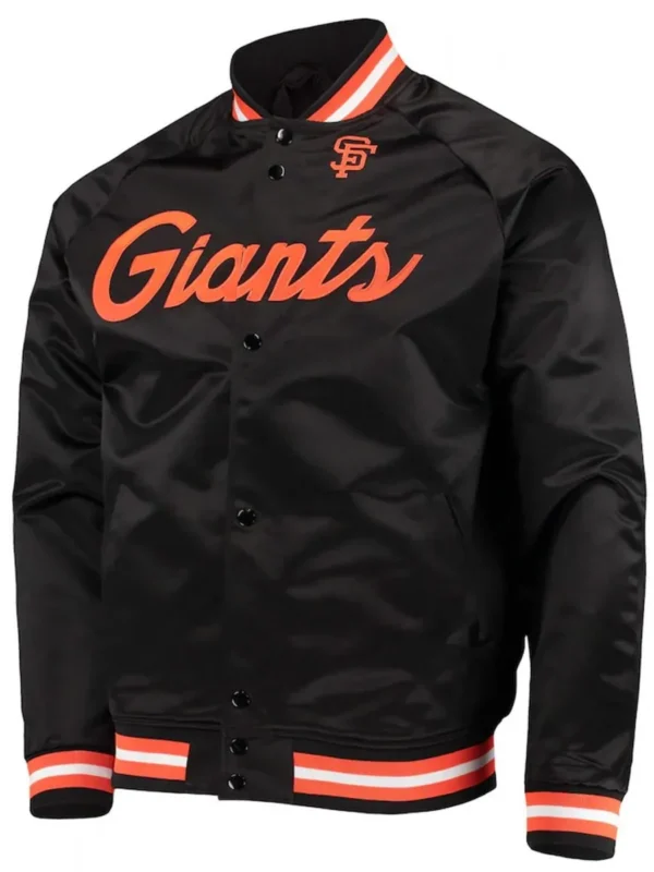 San Francisco Giants Full-Snap Black Satin Jacket