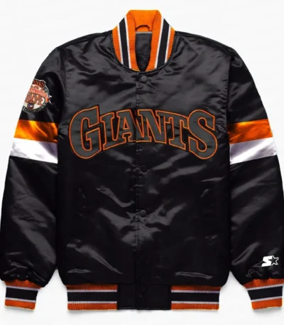 San Francisco Giants Home Game Black Varsity Satin Jacket
