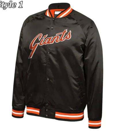 San Francisco Giants Italic Black Satin Jacket