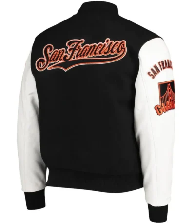 San Francisco Giants Letterman Black and White Full-Zip Jacket