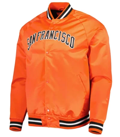 San Francisco Giants Orange Satin Raglan Full-Snap Jacket