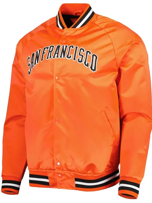 San Francisco Giants Orange Satin Raglan Full-Snap Jacket