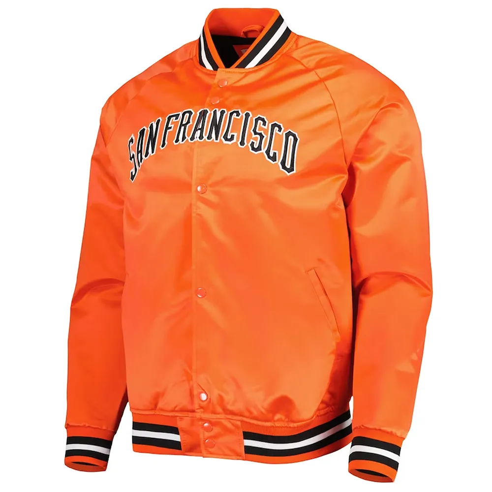 San Francisco Giants Orange Satin Raglan Full-Snap Jacket San Francisco Giants Orange Satin Raglan Full-Snap Jacket