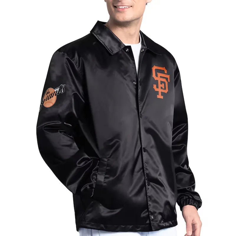 San Francisco Giants Point Man Coaches Black Jacket San Francisco Giants Point Man Coaches Black Jacket