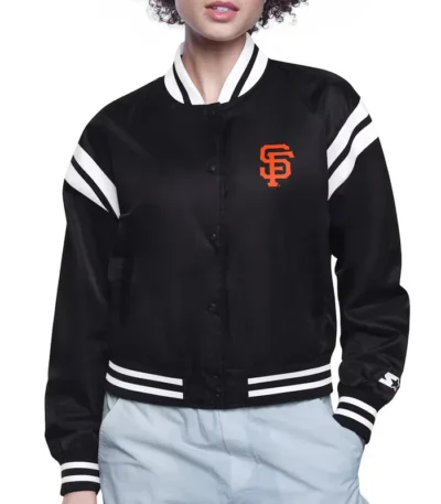 San Francisco Giants Printed Logo Varsity Satin Jacket