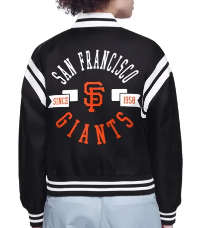 San Francisco Giants Printed Logo Varsity Satin Jacket