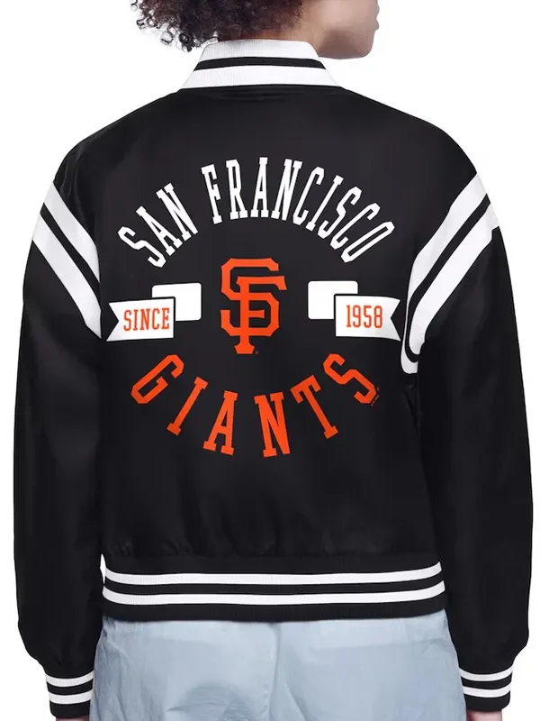 San Francisco Giants Printed Logo Varsity Satin Jacket