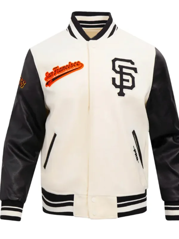 San Francisco Giants Script Tail Classic Rib Varsity Jacket