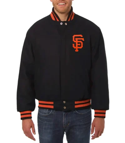 San Francisco Giants Varsity Black Wool Jacket