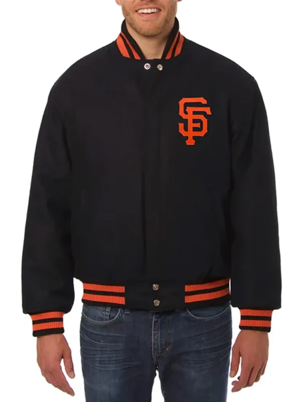 San Francisco Giants Varsity Black Wool Jacket