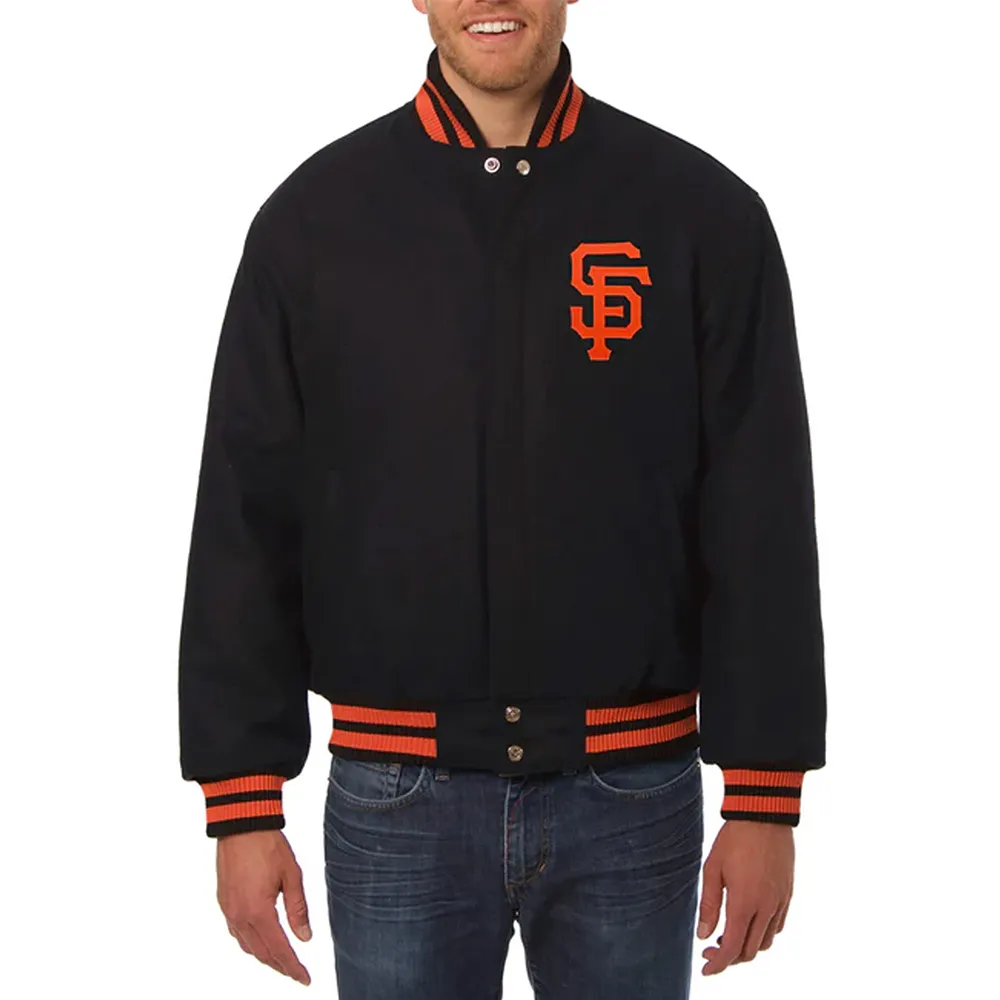 San Francisco Giants Varsity Black Wool Jacket San Francisco Giants Varsity Black Wool Jacket