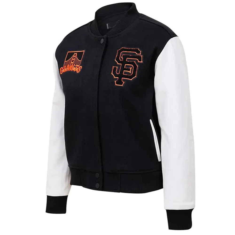 San Francisco Giants Varsity Black and White Jacket San Francisco Giants Varsity Black and White Jacket