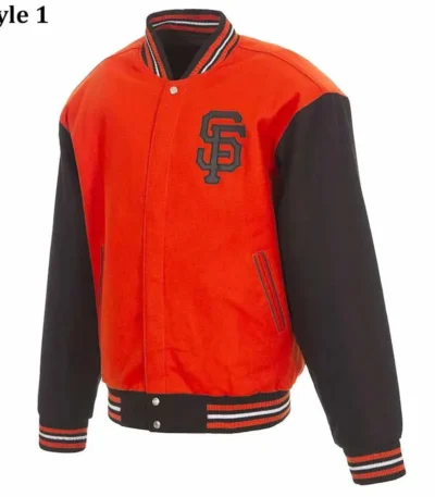 San Francisco Giants Varsity Orange-Black Wool Jacket