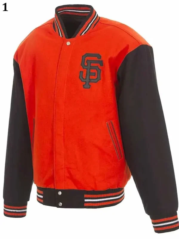 San Francisco Giants Varsity Orange-Black Wool Jacket