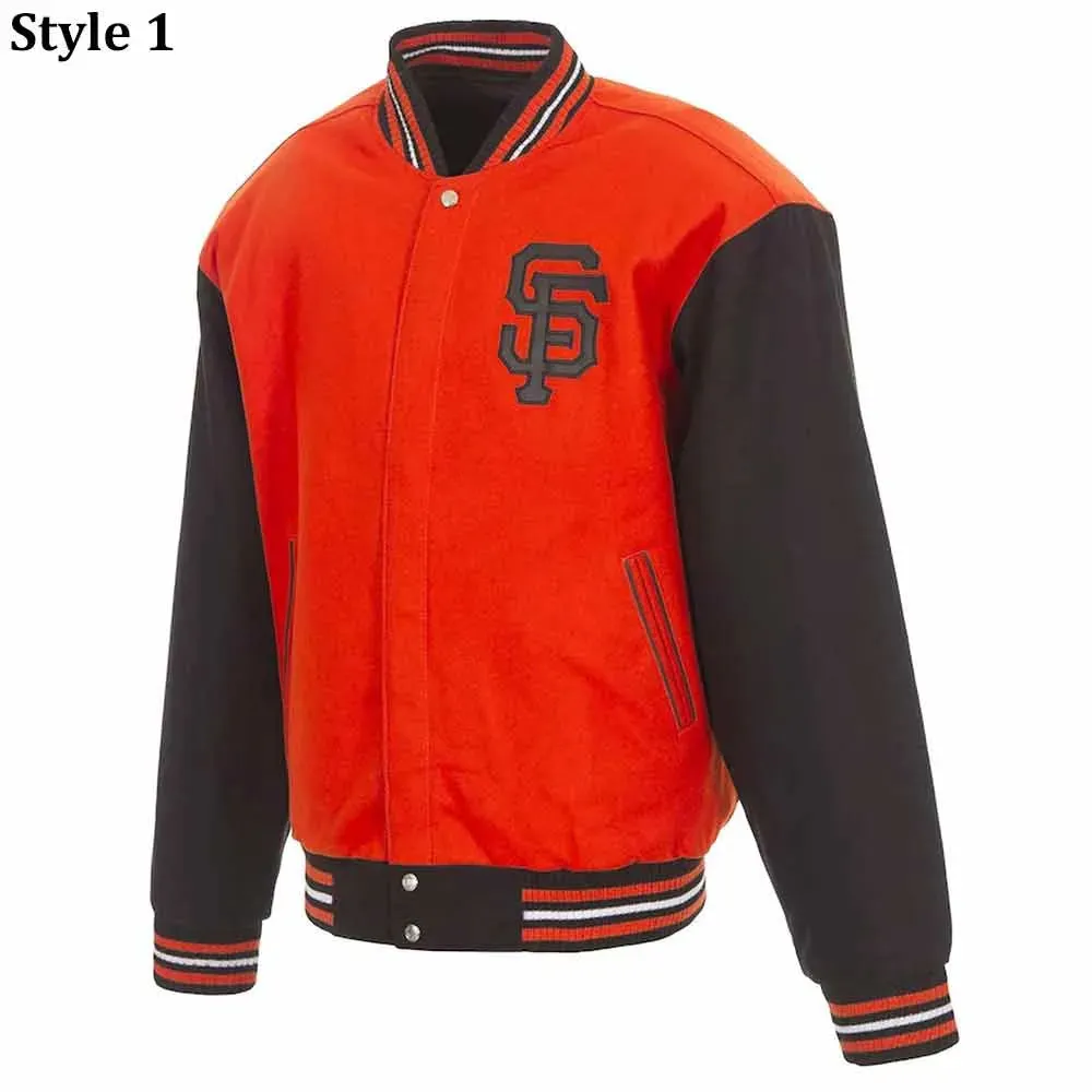 San Francisco Giants Varsity Orange-Black Wool Jacket San Francisco Giants Varsity Orange-Black Wool Jacket