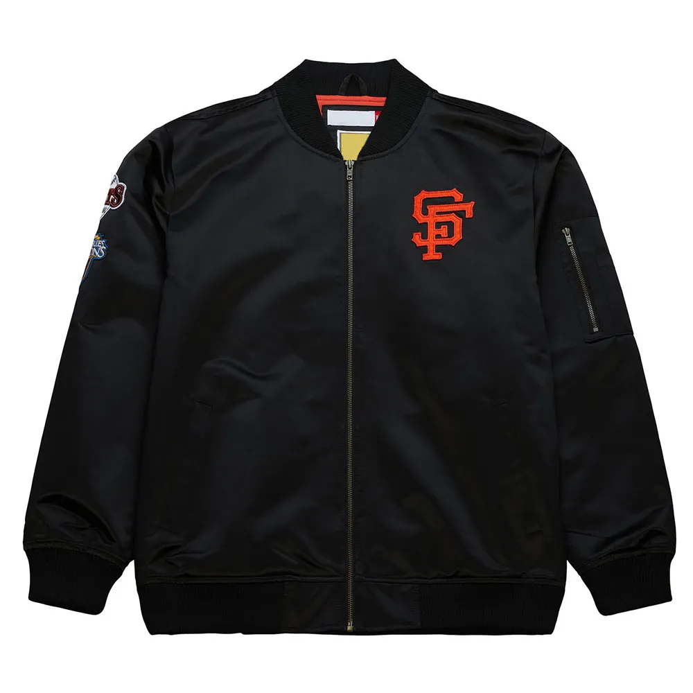 San Francisco Giants Vintage Logo Lightweight Satin Jacket San Francisco Giants Vintage Logo Lightweight Satin Jacket
