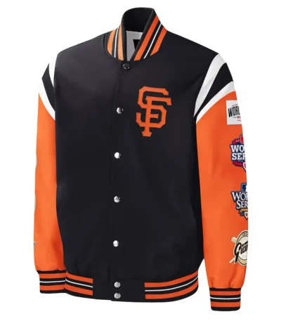 San Francisco Title Holder Black-Orange Varsity Satin Jacket