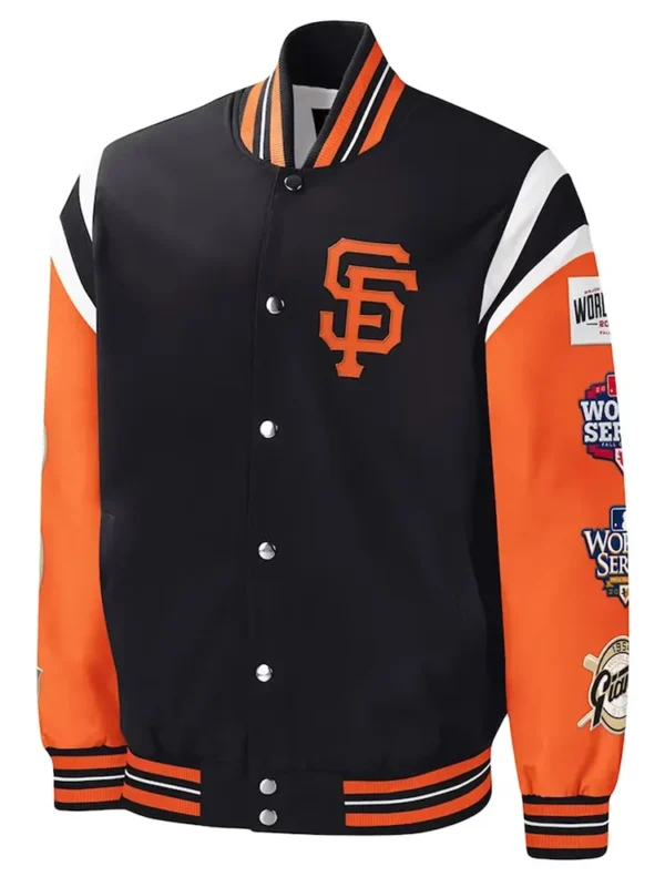 San Francisco Title Holder Black-Orange Varsity Satin Jacket