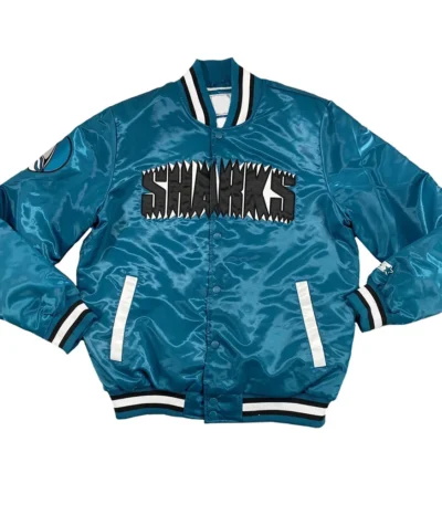 San Jose Sharks 30th Anniversary Teal Blue Satin Jacket