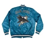 San Jose Sharks 30th Anniversary Teal Blue Satin Jacket