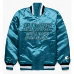 San Jose Sharks Aqua Green Satin Jacket