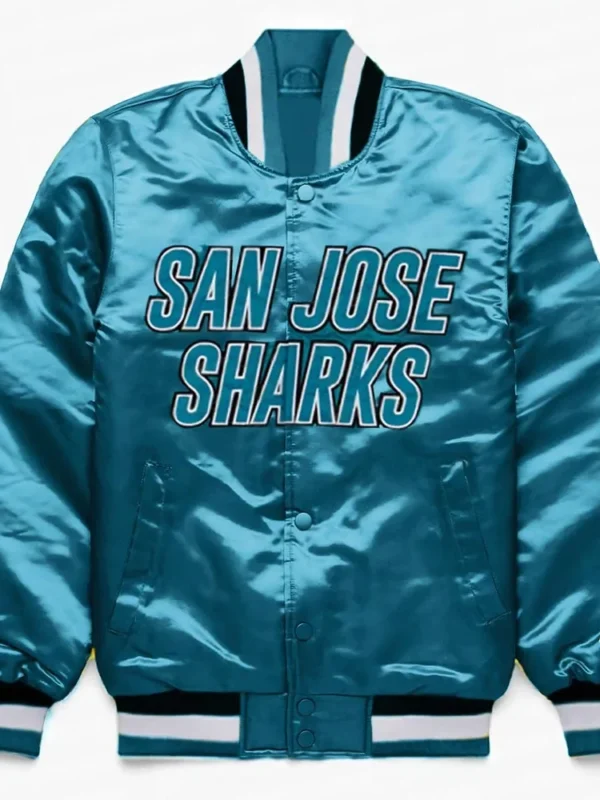 San Jose Sharks Aqua Green Satin Jacket