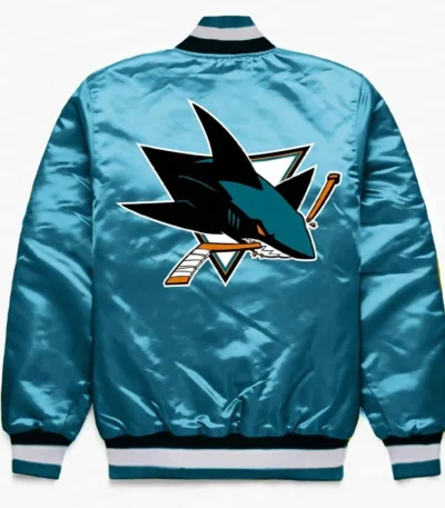 San Jose Sharks Aqua Green Satin Jacket