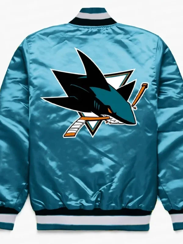 San Jose Sharks Aqua Green Satin Jacket
