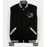 San Jose Sharks Black and White Varsity Jacket