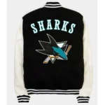 San Jose Sharks Black and White Varsity Jacket