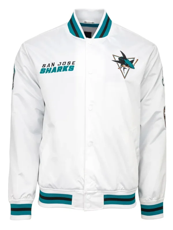 San Jose Sharks City Collection White Satin Jacket