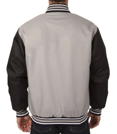 San Jose Sharks Front Hit Gray and Black Poly Twill Jacket