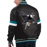 San Jose Sharks Home Game Black Satin Jacket