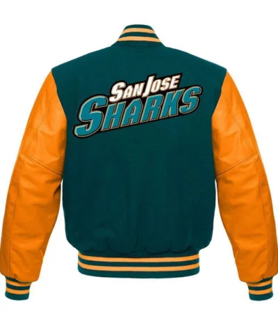 San Jose Sharks NHL Varsity Green and Orange Jacket