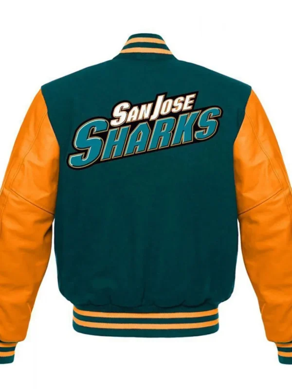 San Jose Sharks NHL Varsity Green and Orange Jacket