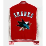 San Jose Sharks Red and White Varsity Jacket