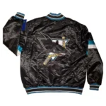 San Jose Sharks Striped Black Satin Jacket