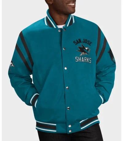 San Jose Sharks Tailback Teal Varsity Jacket