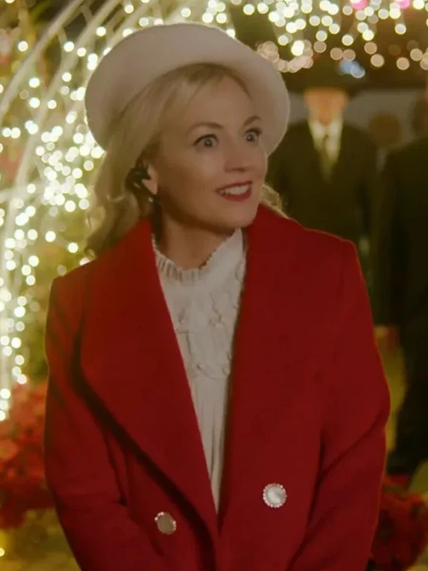 Santa Bootcamp 2022 Emily Kinney Red Wool Coat