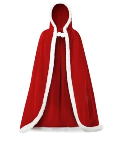 Santa Claus Red Velvet Hooded Cloak
