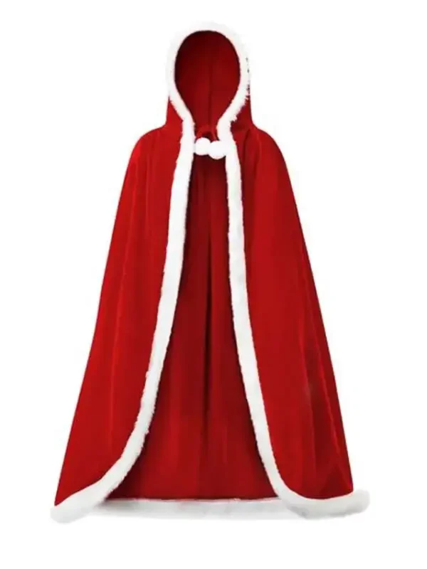 Santa Claus Red Velvet Hooded Cloak