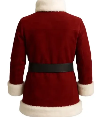 Santa High Neck Shearling Collar Coat