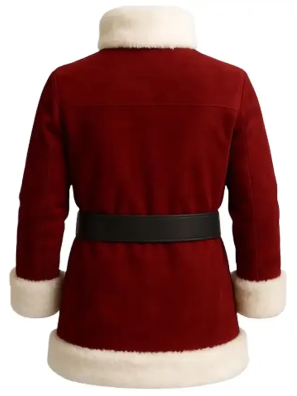 Santa High Neck Shearling Collar Coat