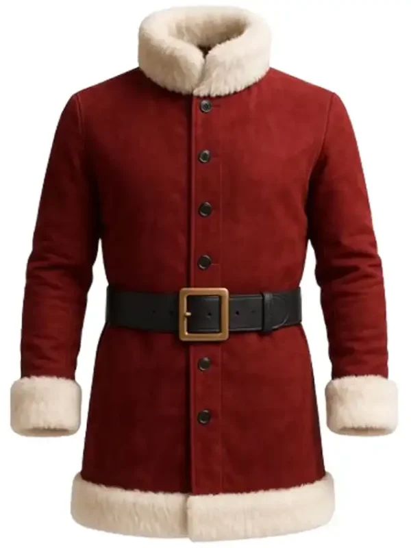 Santa High Neck Shearling Collar Coat