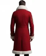 Santa Red Wool Shearling Embroidered Coat