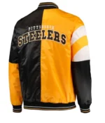 Satin Pittsburgh Steelers Yellow and Black Varsity Jacket