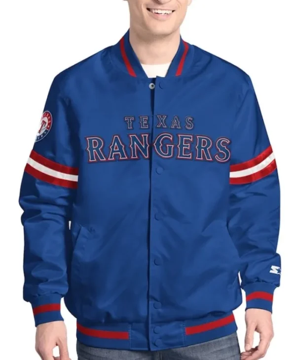 Scout Texas Rangers Satin Varsity Jacket