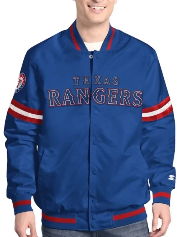 Scout Texas Rangers Satin Varsity Jacket